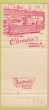 Matchbook Cover - Christie's Newport RI lobster 30 Strike