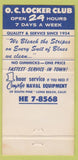Matchbook Cover - OC Locker Club Long Beach CA 30 Strike