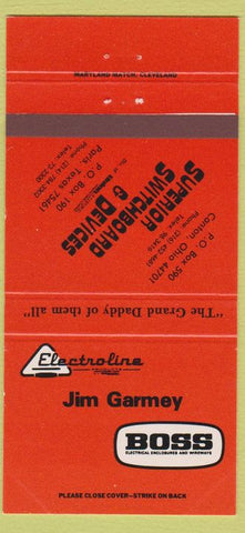 Matchbook Cover - Superior Switch Paris TX Canton OH Jim Garmey 30 Strike