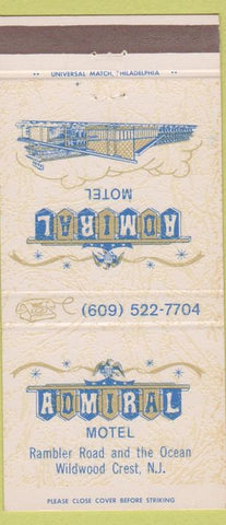 Matchbook Cover - Admiral Motel Wildwood Crest NJ 30 Strike