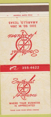 Matchbook Cover - Southwest Liquors Amarillo TX 30 Strike