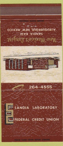 Matchbook Cover - Sandia Laboratory Credit Union Albuquerque NM 30 Strike