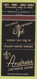 Matchbook Cover - Andree's Restaurant Laguna Beach CA 30 Strike