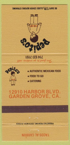 Matchbook Cover - Pepito's Mexican Restaurant Garden Grove CA 30 Strike