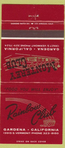 Matchbook Cover - Monterey Club Gardena CA Reno NV Primadonna 30 Strike