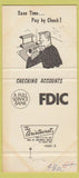 Matchbook Cover - Bank of Griffin GA 30 Strike