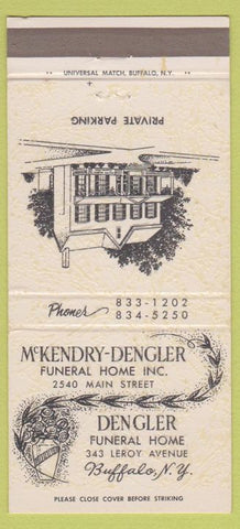 Matchbook Cover - McKendry Dengler Funeral Home Buffalo NY 30 Strike