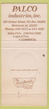 Matchbook Cover - Palco Industries Insulation Richmond VA 30 Strike
