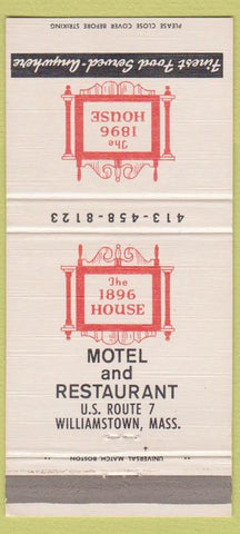 Matchbook Cover - 1896 House Motel Restaurant Williamstown MA 30 Strike