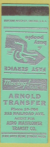 Matchbook Cover - Arnold Transfer Trucking Mayflower SAMPLE