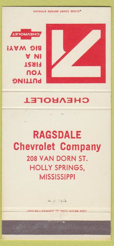 Matchbook Cover - 1971 Chevrolet Ragsdale Holly Springs MS 30 Strike