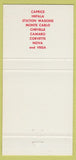 Matchbook Cover - 1971 Chevrolet McCarthy Oneida NY 30 Strike