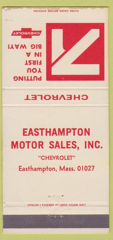 Matchbook Cover - 1971 Chevrolet Easthampton MA 30 Strike