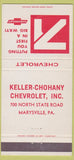 Matchbook Cover - 1971 Chevrolet Keller Marysville PA 30 Strike
