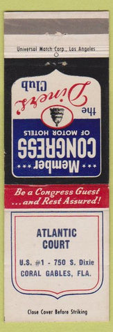 Matchbook Cover - Atlantic Court Coral Gables FL WEAR