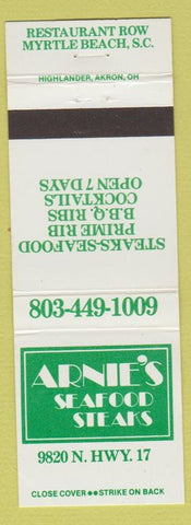 Matchbook Cover - Arnie's Seafood Steaks Myrtle Beach SC